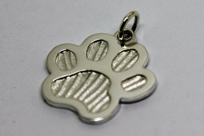 Large Sterling Silver 925 Dog Animal Paw Print Pendant