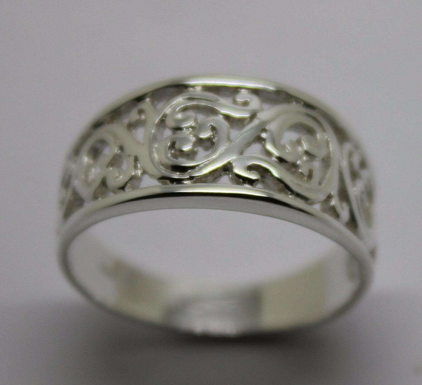 Kaedesigns, New Genuine Sterling Silver 925 Filigree Swirl Ring * Choose your size