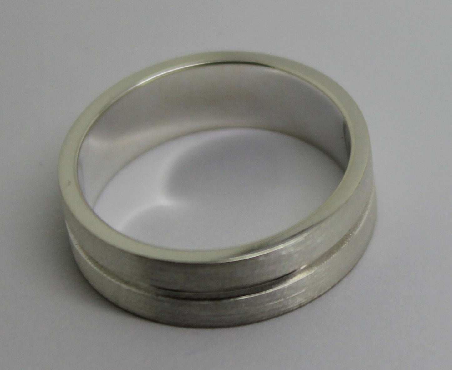 Genuine Solid Sterling Silver 925 Brushed Wedding Band Ring Hallmarked 925