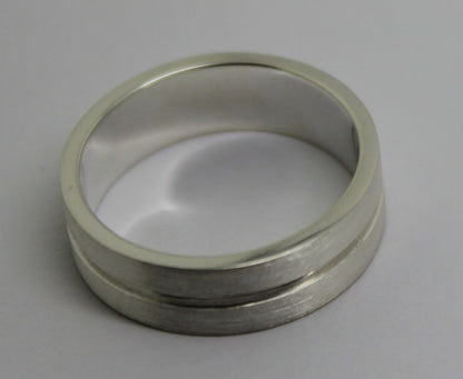 Genuine Solid Sterling Silver 925 Brushed Wedding Band Ring Hallmarked 925