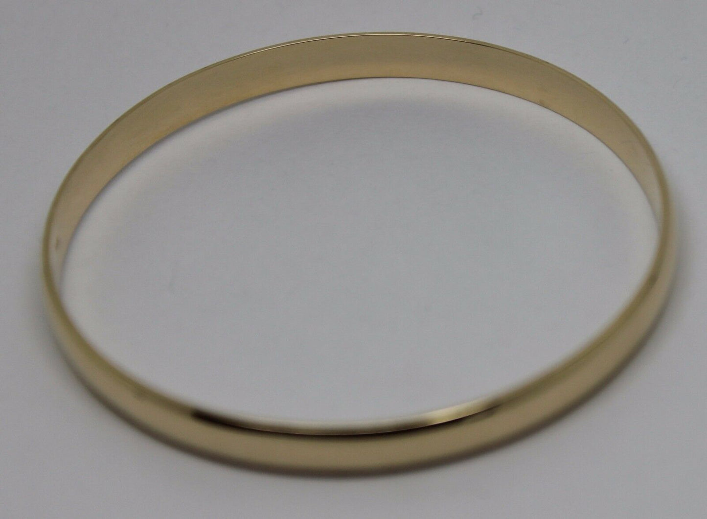 Genuine 9ct 9kt FULL SOLID Heavy Yellow, Rose or White Gold Bangle 6mm wide half round 60mm inside diameter