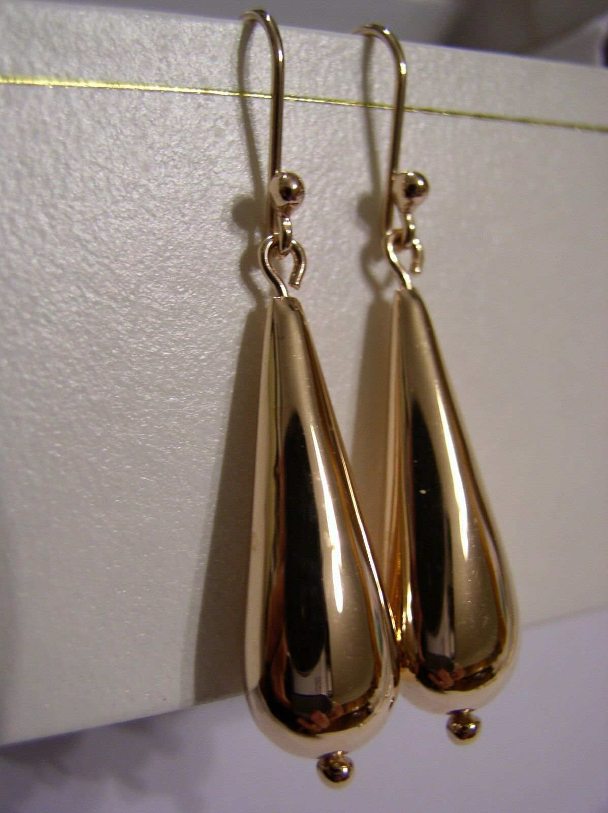 Kaedesigns Genuine New 9ct 9kt Yellow, Rose or White Gold Large Teardrop Tear Drop Earrings