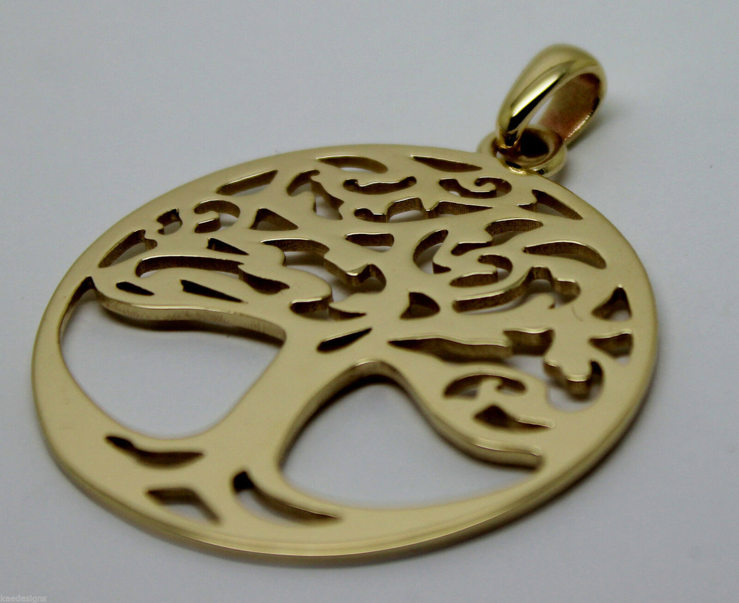 Heavy Solid 9ct Yellow Or Rose Or White Gold Large Tree Of Life Large Pendant