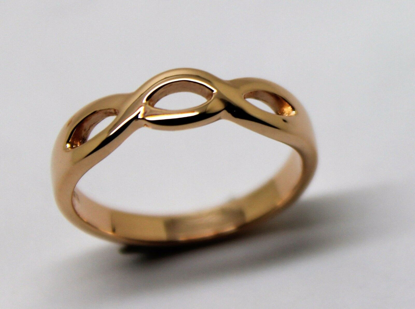 Genuine 9ct Yellow or Rose or White Gold or Sterling Silver Infinity Love Ring