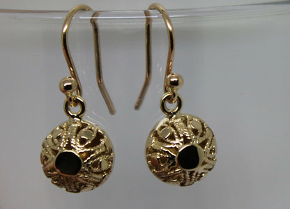 Kaedesigns New 9ct Yellow, Rose or White Gold 10mm Half Ball Hook Filigree Earrings