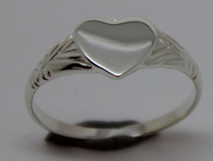 Kaedesigns New Solid New Sterling Silver Heart Signet Ring Size M