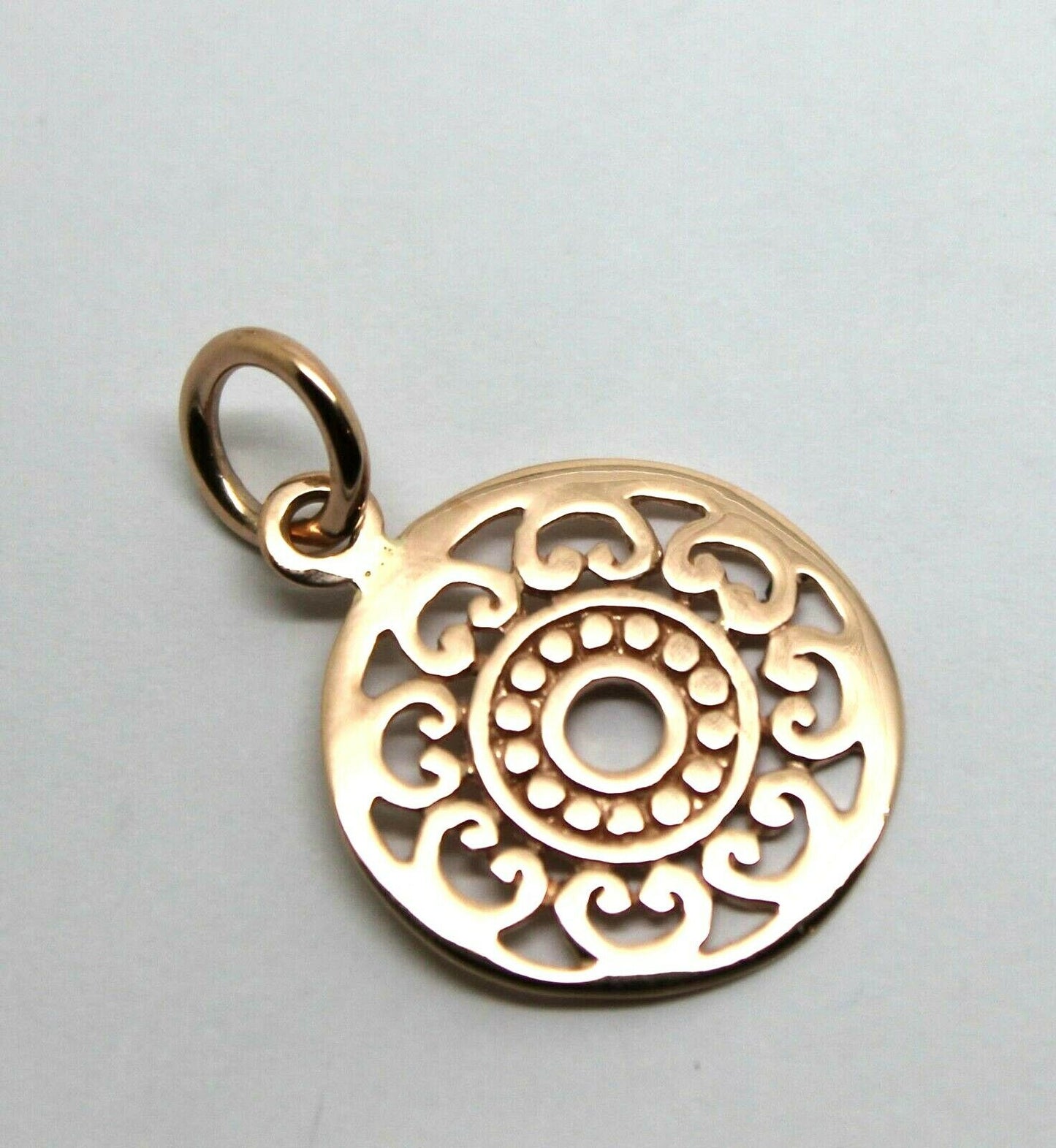 Kaedesigns Genuine New Genuine 9ct Yellow, Rose or White Gold Circle Filigree Pendant