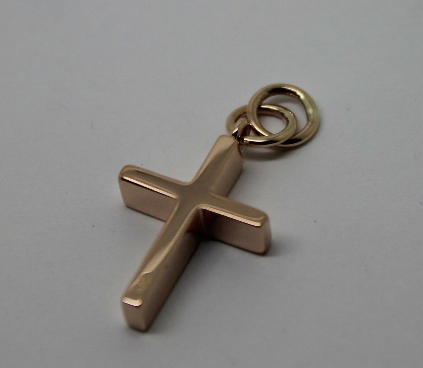 Kaedesigns, Genuine Solid Thin 9ct 9K Yellow, Rose or White Gold Plain Cross Pendant Double Bail