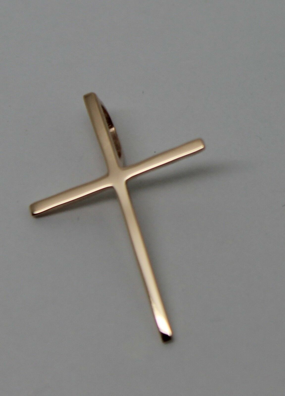 Genuine Solid Delicate 14ct 14K Yellow, Rose Or White Gold Thin Plain Cross Pendant