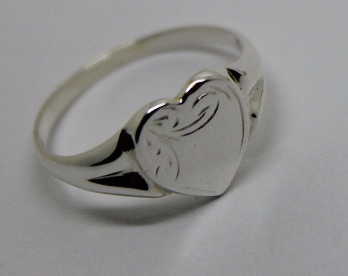 Size K Kaedesigns, New Genuine Large Sterling Silver Heart Signet Ring 265