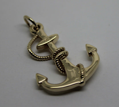 Genuine, Kaedesigns 9ct 9kt Yellow, Rose or White Gold Large Solid Anchor Boat Pendant / Charm