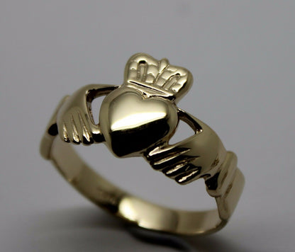 Size U New Genuine Solid 9ct 9kt Heavy Yellow, Rose or White Gold Extra Large Irish Claddagh Ring