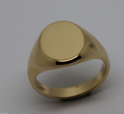 Heavy Solid 9ct White Or Rose Or Yellow Gold Oval Signet Ring Size M,N Or O