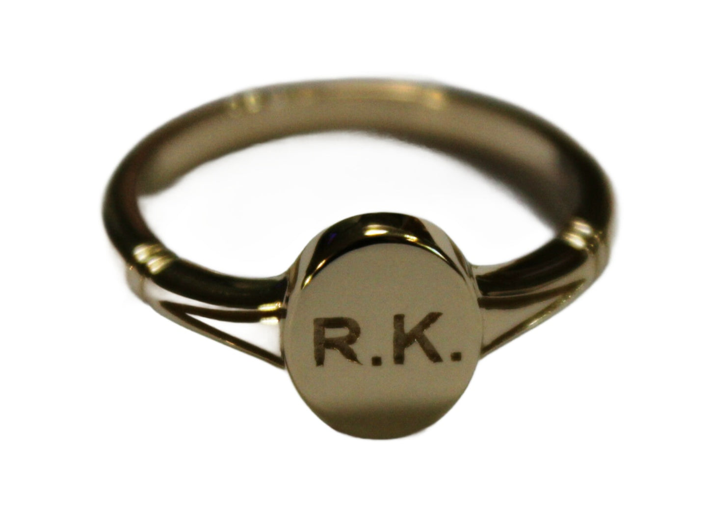 Size P Genuine Full Solid 9ct Yellow, Rose or White Gold Oval Signet Ring Engraved With Two Initials