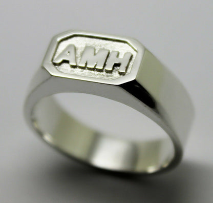 Kaedesigns Genuine New Custom Made Solid Sterling Silver Initial Signet Ring