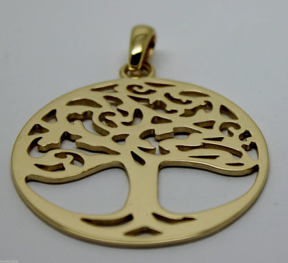 Heavy Solid 9ct Yellow Or Rose Or White Gold Large Tree Of Life Large Pendant