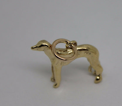 Kaedesigns, 3D 9ct Yellow Or Rose Or White Gold Greyhound Dog Charm Or Pendant