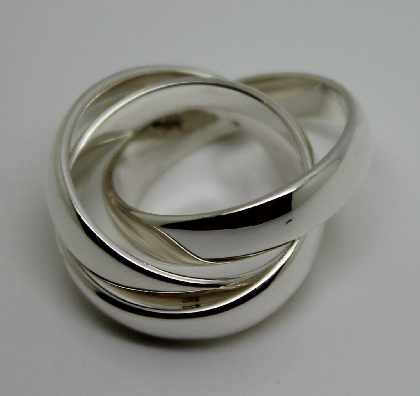 Sterling Silver Size O 1/2 Russian Wedding Band Ring, 5mm wide x 3 bands