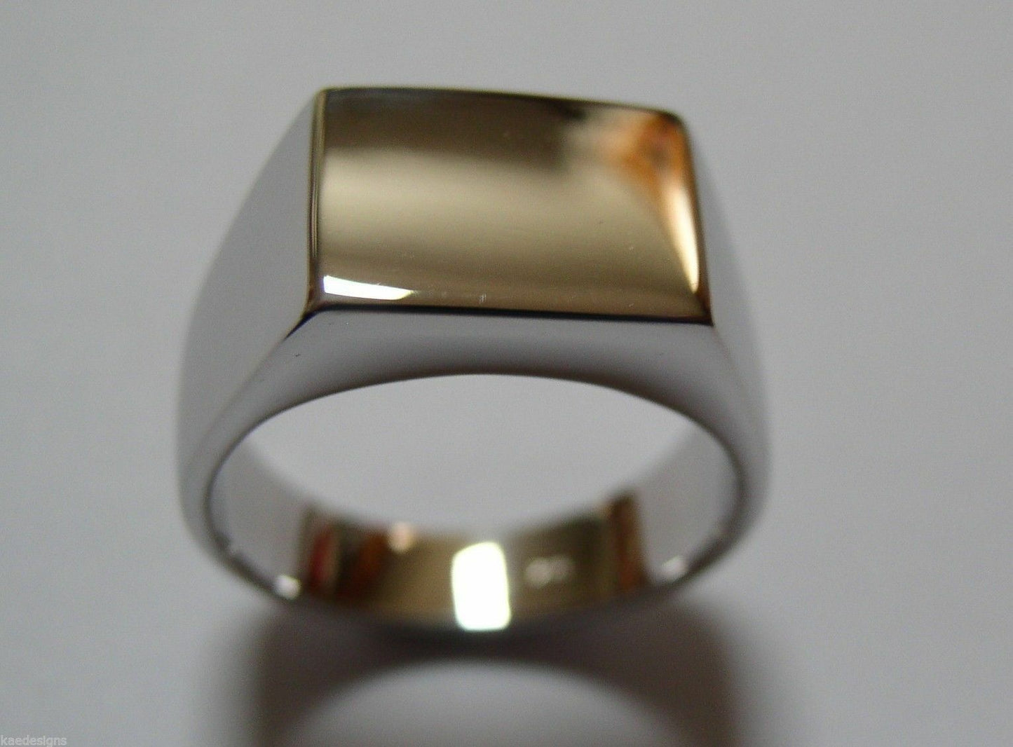 Kaedesigns New Mens Solid Sterling Silver Square Signet Ring, Choose your size