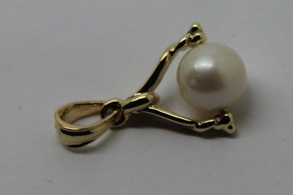 Kaedesigns New 9kt 9ct Yellow, Rose or White Gold 7mm White Pearl Ball Pendant