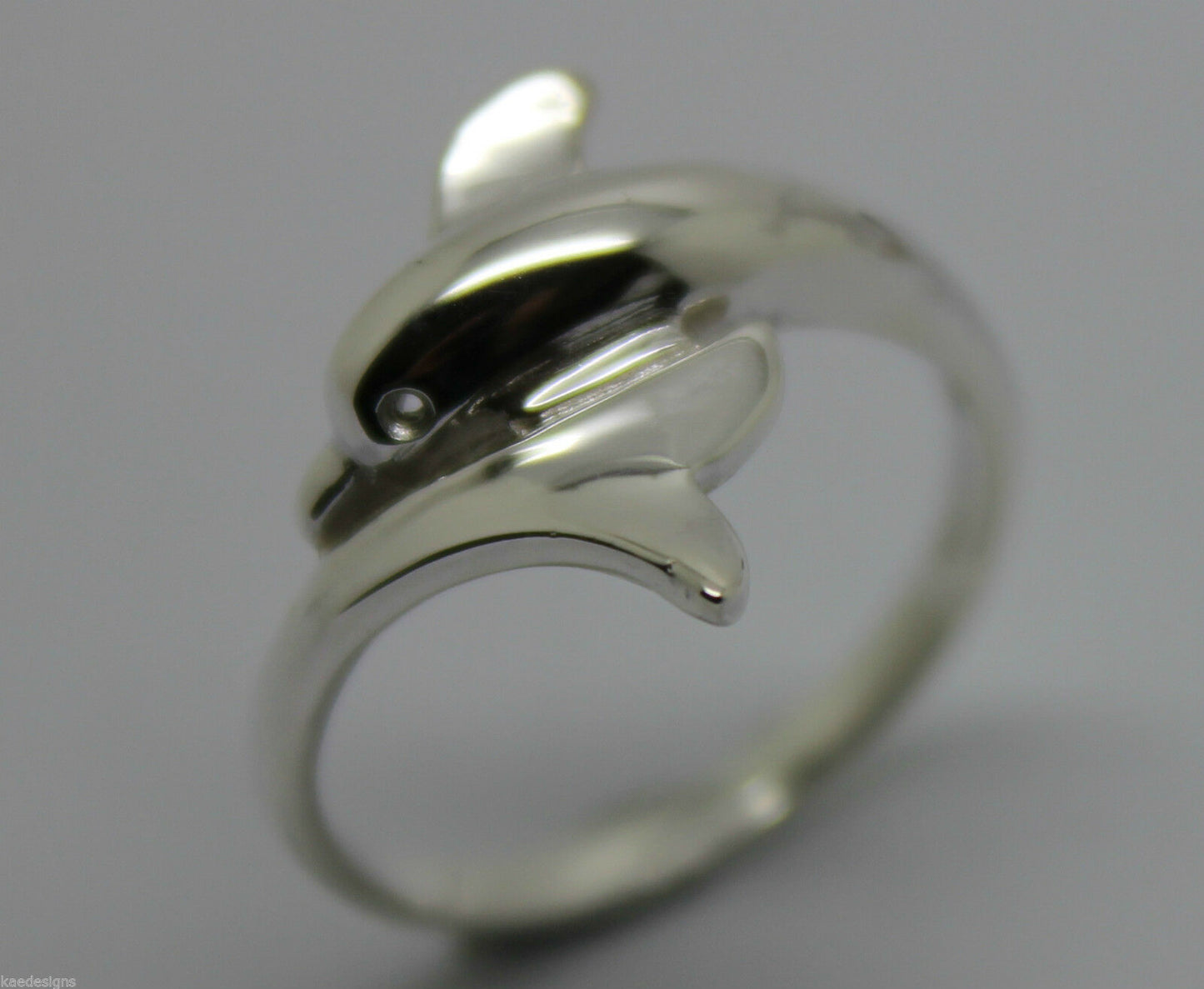 Genuine New 9ct Yellow or Rose or White Gold or Sterling Silver Dolphin Ring