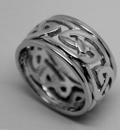 Kaedesigns New Genuine Heavy Solid New 9ct White Gold 12mm Large Celtic Ring