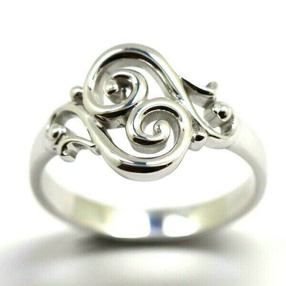 Genuine 9ct Gold 375 Full Solid Yellow, Rose or White Gold Filigree Swirl Ring - Choose your size from N to S