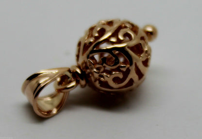 9ct Yellow Gold or White Gold or Rose Gold 10mm Filigree Ball Pendant