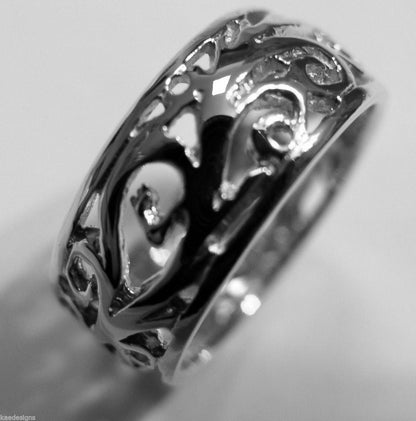 Kaedesigns Genuine Wide Sterling Silver 925 Filigree Vine Ring 235