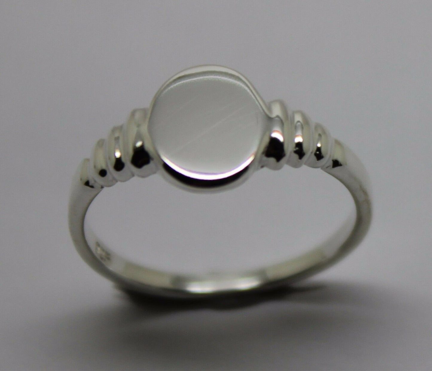 Small New Sterling Silver Oval Signet Ring Size M 1/2