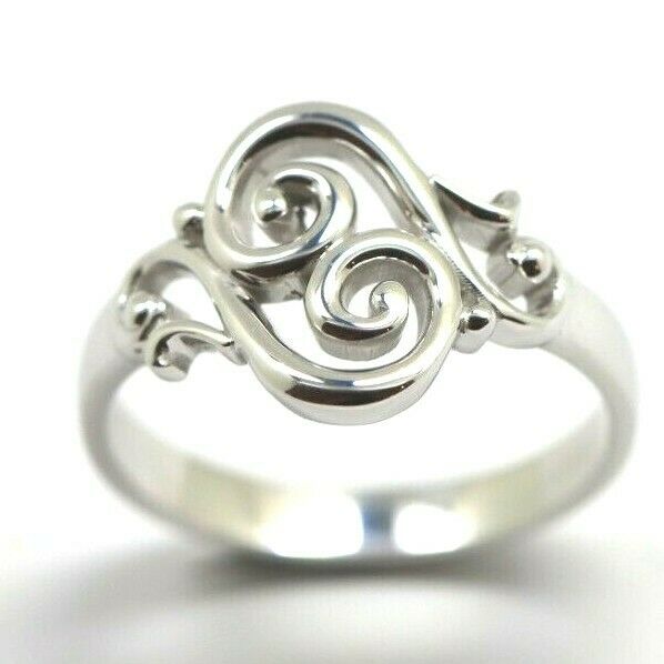 Genuine 9ct Gold 375 Full Solid Yellow, Rose or White Gold Filigree Swirl Ring - Choose your size from N to S