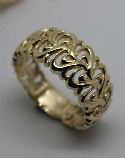 New 9ct 375 Solid Rose Or Yellow Or White Gold Flower Filigree Ring In Your Size