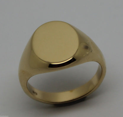 Heavy Solid 9ct White Or Rose Or Yellow Gold Oval Signet Ring Size M,N Or O