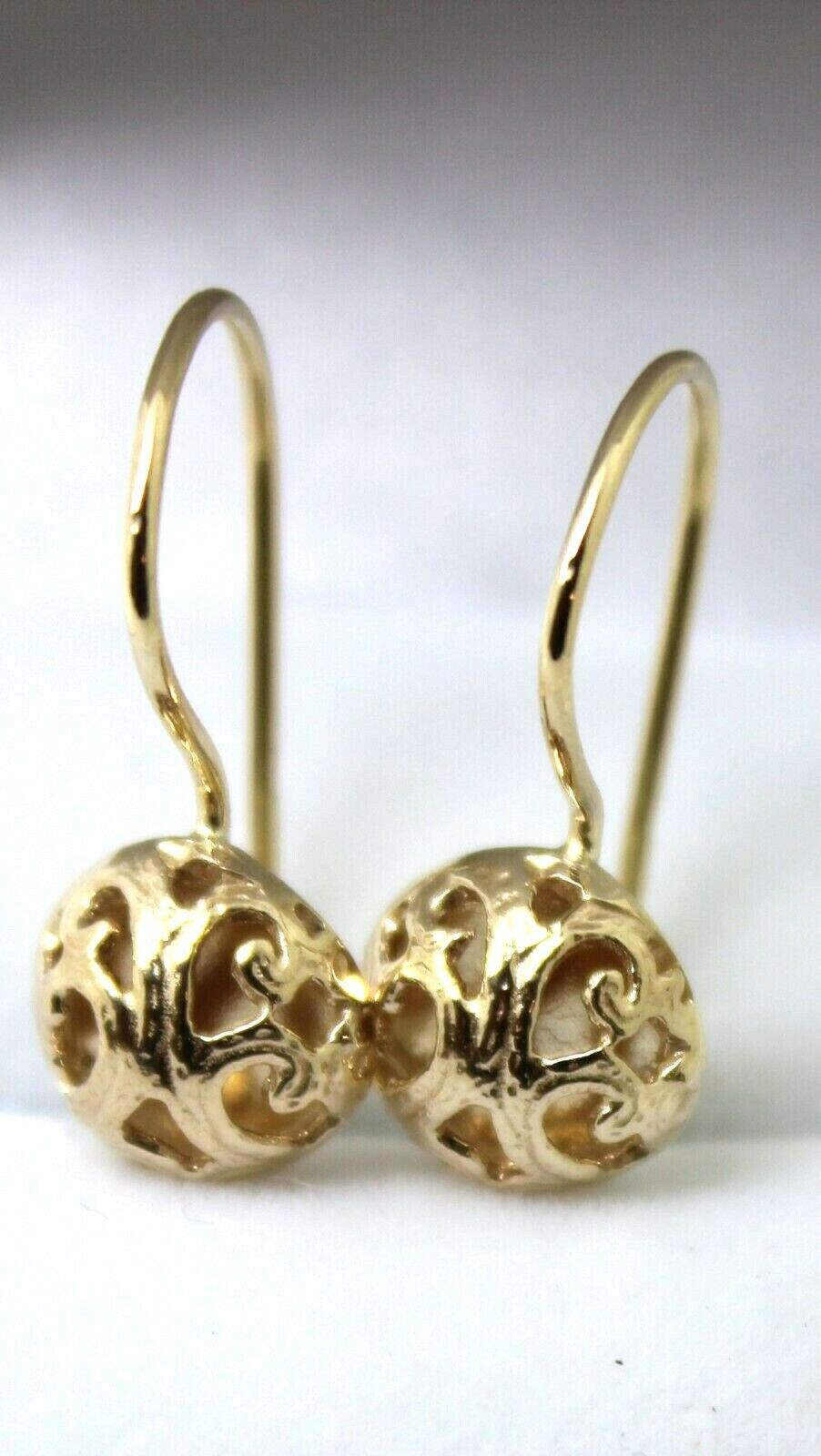 Genuine 9ct Yellow, Rose or White Gold 10mm Half Ball Filigree Earrings