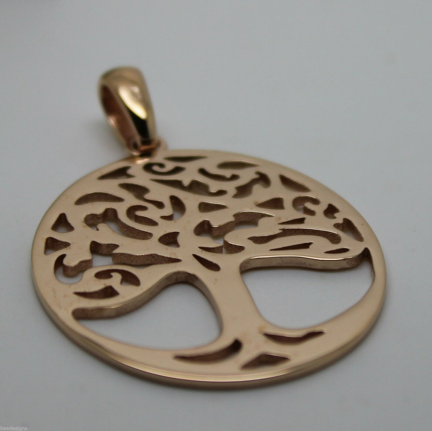 Heavy Solid 9ct Yellow Or Rose Or White Gold Large Tree Of Life Large Pendant