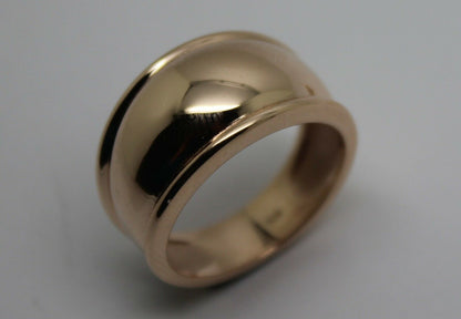 Size R Kaedesigns, 9ct 9kt Full Solid Yellow, Rose or White Gold Thick Dome Ring 12mm Wide