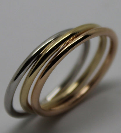 Kaedesigns, Genuine Solid Stackable Rings 9ct Yellow, White And Rose Gold Bands