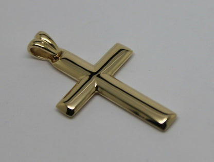 Genuine New Genuine 9ct 9kt Yellow, Rose or White Gold Heavy Plain Cross Pendant 343