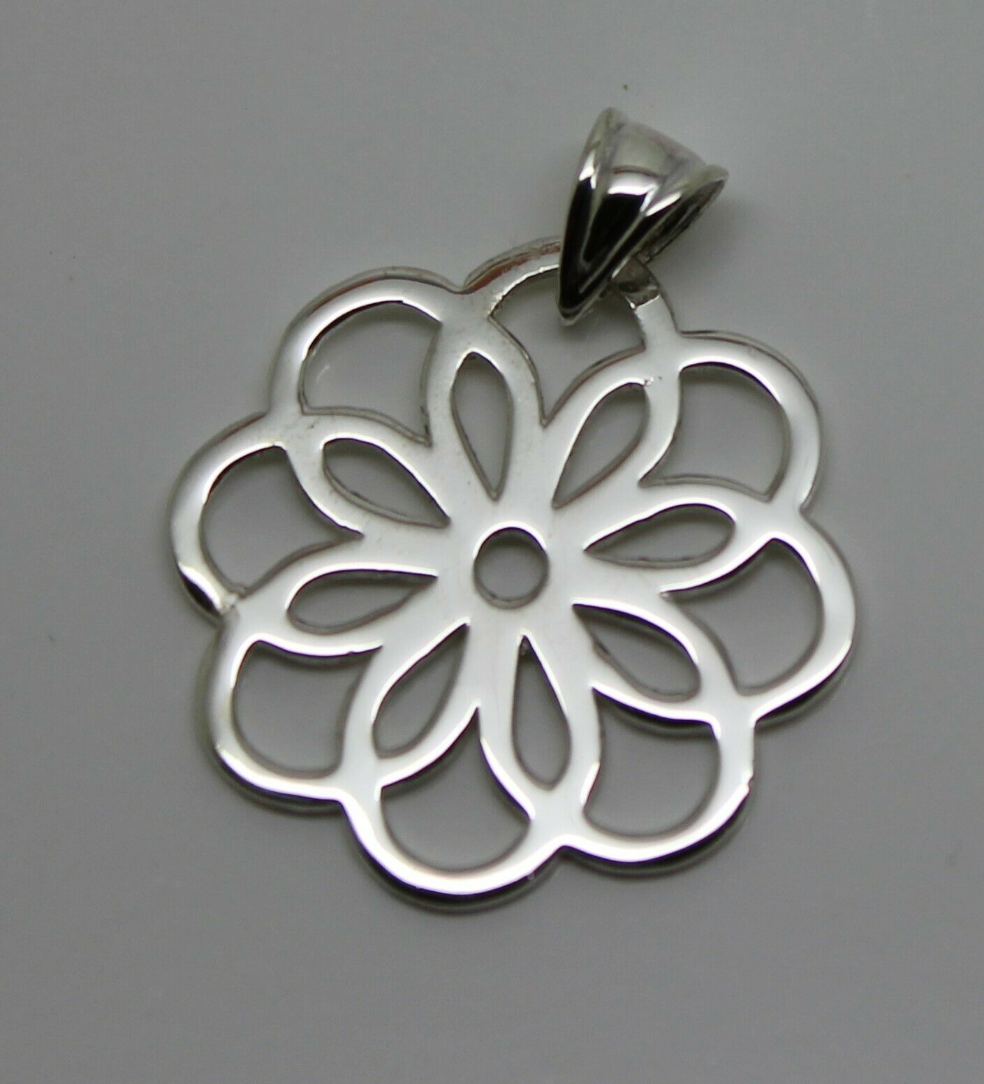 Kaedesigns Genuine Sterling Silver 925 Flower Large Pendant