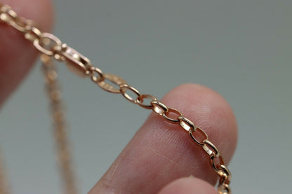 Genuine 9ct Rose Gold Oval Belcher Chain Necklace 50cm 5.3 grams