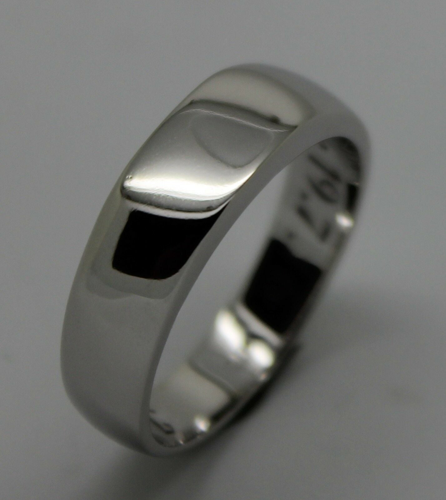 Size T New Heavy Solid 9ct 9k White Gold Wedding Band Ring, Free Engraving