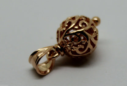 9ct Yellow Gold or White Gold or Rose Gold 10mm Filigree Ball Pendant