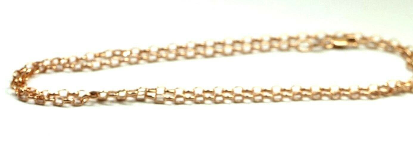 Genuine 9ct Rose Gold Oval Belcher Chain Necklace 50cm 5.3 grams