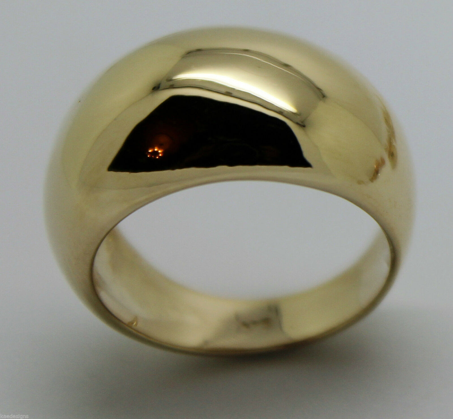 Size M, Kaedesigns, Genuine 9kt 9ct Heavy Yellow, Rose or White Gold Full Solid Extra 10mm Large Dome Ring