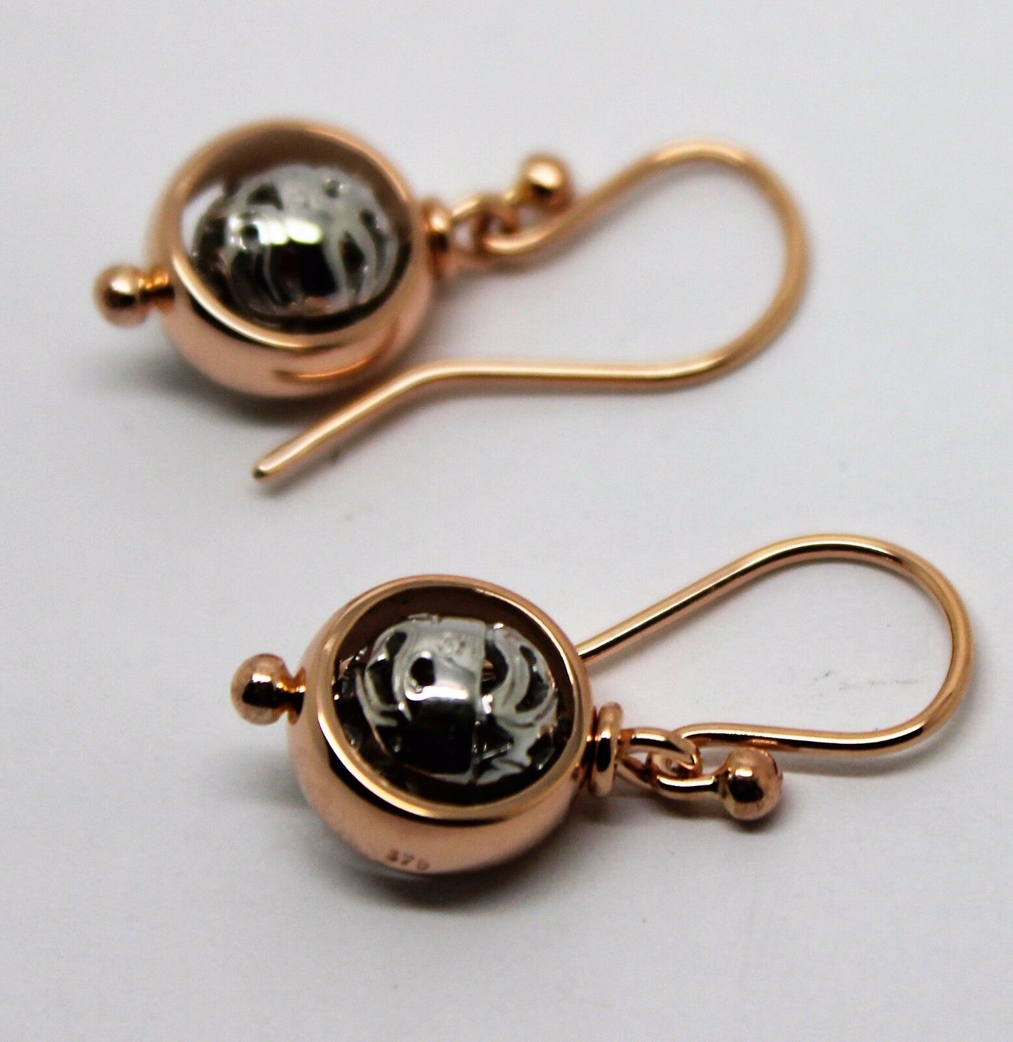 Kaedesigns Genuine 9ct Rose And White Gold Filigree Belcher Ball Earrings