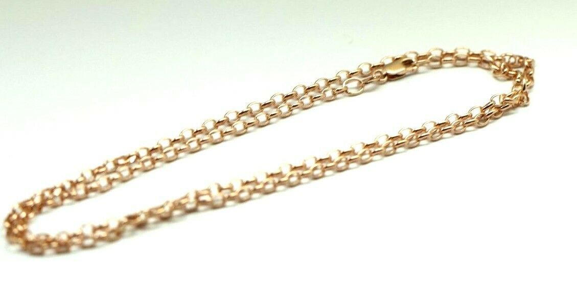 Genuine 9ct Rose Gold Oval Belcher Chain Necklace 50cm 5.3 grams