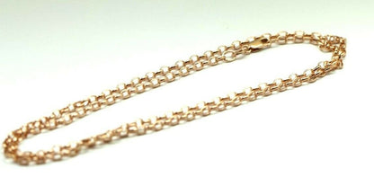 Genuine 9ct Rose Gold Oval Belcher Chain Necklace 50cm 5.3 grams