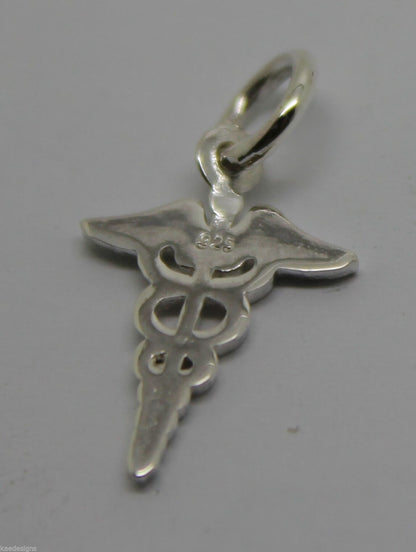 Genuine  9ct Yellow or Rose or White Gold or Silver Small Serpent Medical Alert pendant