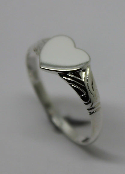 Kaedesigns New Solid New Sterling Silver Heart Signet Ring Size M