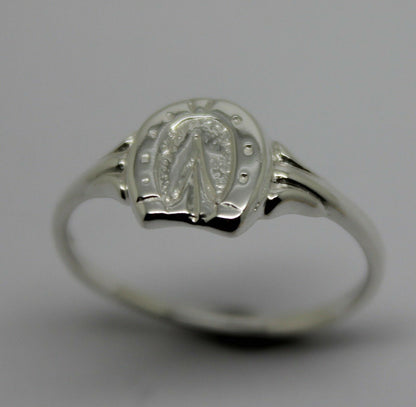 Size T Sterling Silver Childs Small Lucky Horse Shoe Ring